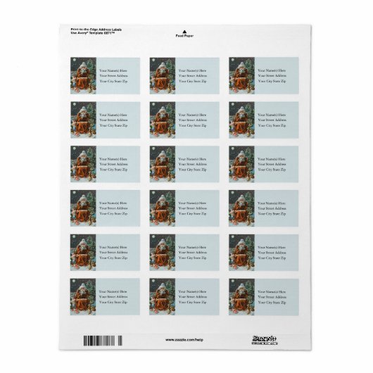 FFrosty Santa -adreslabel Etiket (Full Sheet)