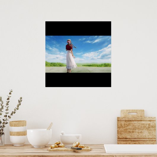 FFVII Aerith-achtergrond Poster (Keuken)