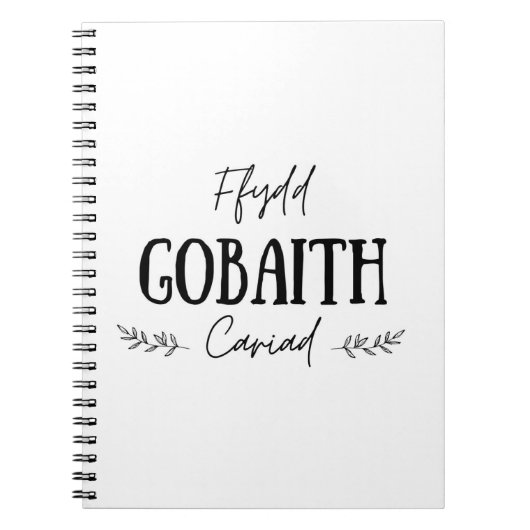 "Ffydd Gobaith Cariad" Welsh Quote Notitieboek (Voorkant)