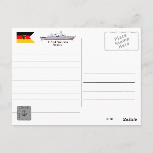 FGS Hessen (F-221) Briefkaart (Achterkant)