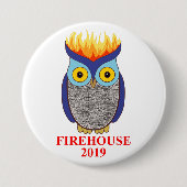 FH Blue Owl Button (Voorkant)