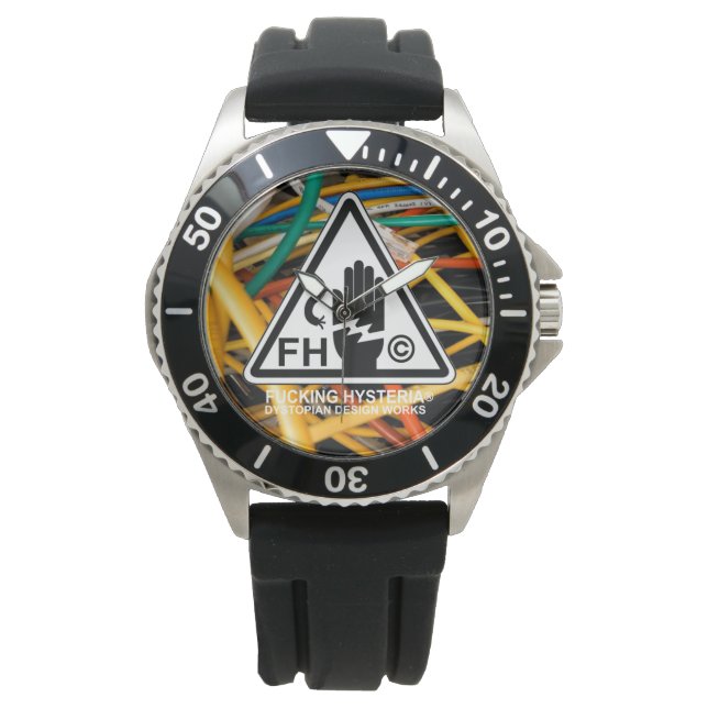 FH WIRES Protector Black SILICON BAND WATCH Horloge (Voorkant)