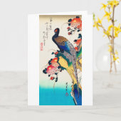 Fheasant en chrysanthemum, Hiroshige, Ukiyo-e Kaart (Gele Bloem)