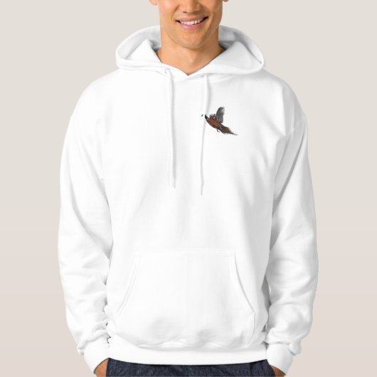 Fheasant in Flight Mannen Hooded Sweatshirt (Voorkant)