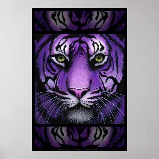 Fiala Paars Tiger Wild Cat Myka Jelina Art Poster (Voorkant)