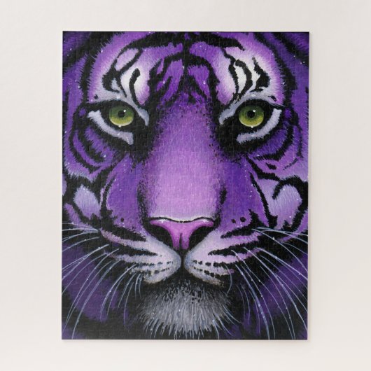 Fiala Purple Tiger Wild Cat Myka Jelina Art Puzzle Legpuzzel (Verticaal)