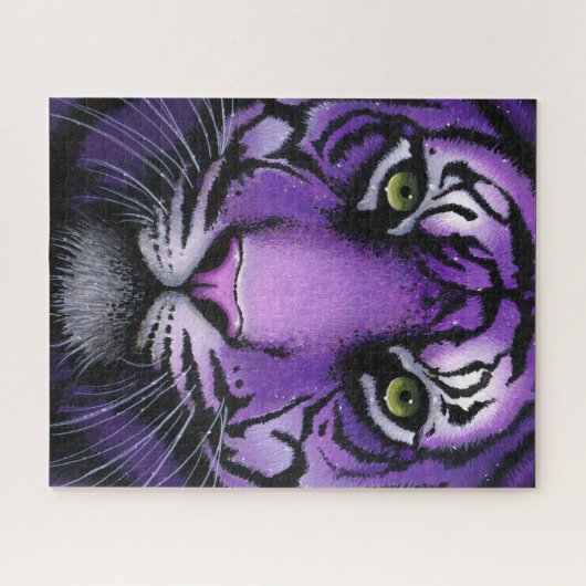 Fiala Purple Tiger Wild Cat Myka Jelina Art Puzzle Legpuzzel (Horizontaal)