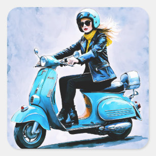 "Fiamma" "Corsa Elegante" – Elegante rit Vierkante Sticker