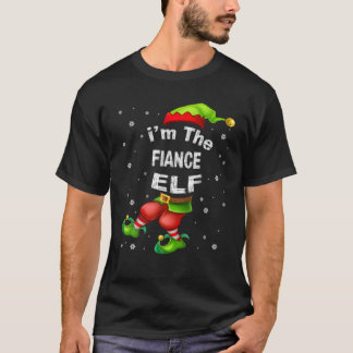 Fiance Elf Matching Family Group Kerstmis Pajama  T-shirt