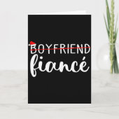 Fiance Fiancee Engaged Couples Matching Christmas Kaart (Voorkant)