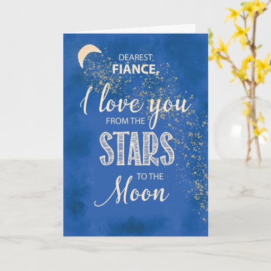 Fiance, liefde van sterren naar Moon Night Sky Kaart (Gele Bloem)