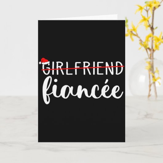 Fiancee Fiance Engaged Couples Matching Christmas  Kaart (Gele Bloem)