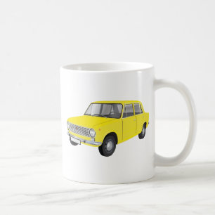 Fiat 124 geel koffiemok