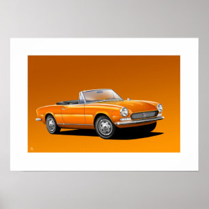 Fiat 124 Spider Illustration Poster