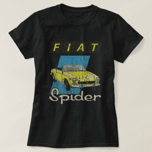 Fiat 124 Sport Spider Yellow 1975 T-shirt (Design voorkant)