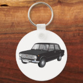 Fiat 124 zwart sleutelhanger (Voorkant)