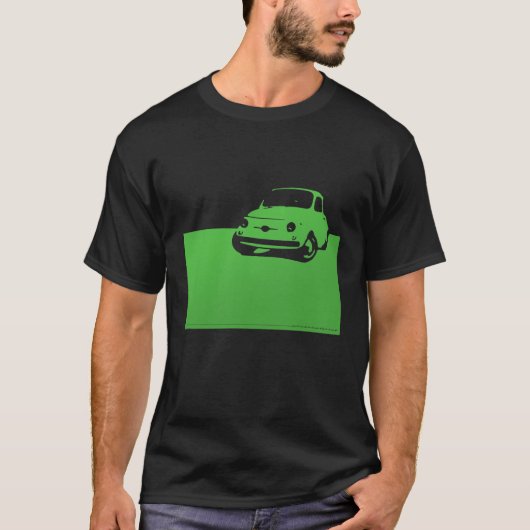 Fiat 500, 1959 - Groen op donker T-shirt (Voorkant)