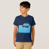 Fiat 500, 1959 - Lt blauw op donkere shirten T-shirt (Voorkant volledig)