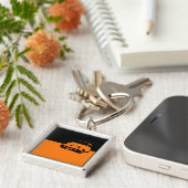 Fiat 500, 1959 - Oranje op donker Sleutelhanger (Zijkant)