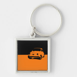Fiat 500, 1959 - Oranje op donker Sleutelhanger