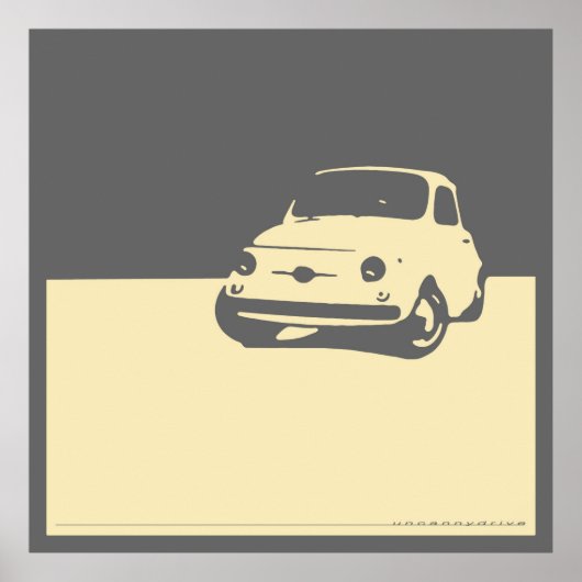 Fiat 500, 1959 - Roem op grijs Poster (Voorkant)