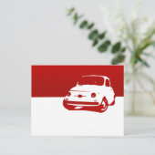 Fiat 500, 1959 - Rood aan licht Briefkaart (Staand voorkant)