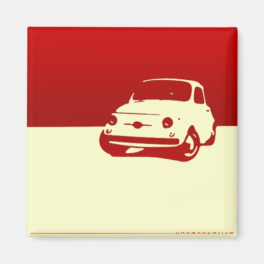 Fiat 500, 1959 - Rood op licht Magneet (Voorkant)