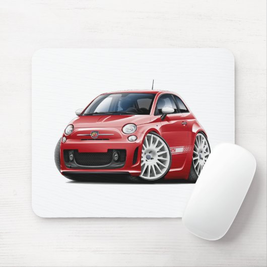 Fiat 500 Abarth Red Car Muismat (Met muis)