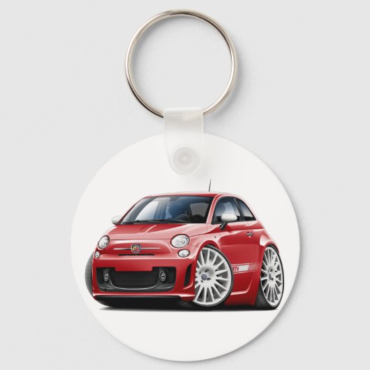 Fiat 500 Abarth Red Car Sleutelhanger (Voorkant)