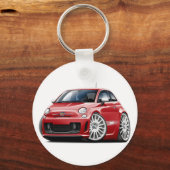 Fiat 500 Abarth Red Car Sleutelhanger (Voorkant)