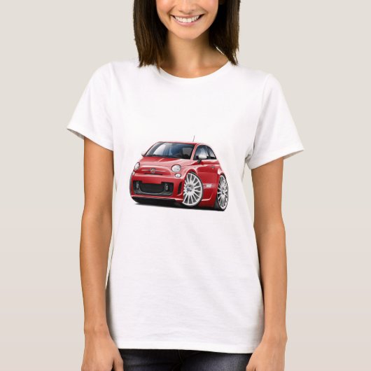 Fiat 500 Abarth Red Car T-shirt (Voorkant)