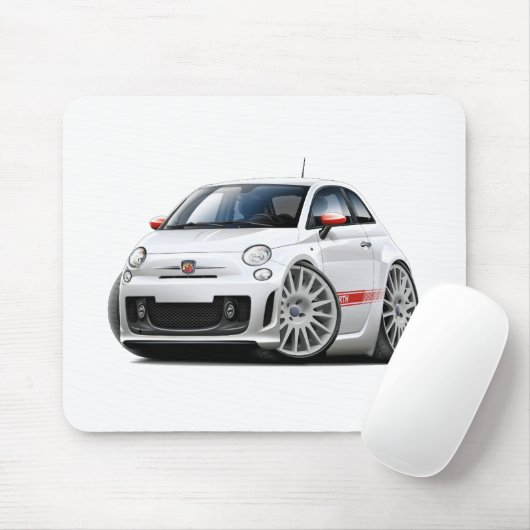 Fiat 500 Abarth White Car Muismat (Met muis)
