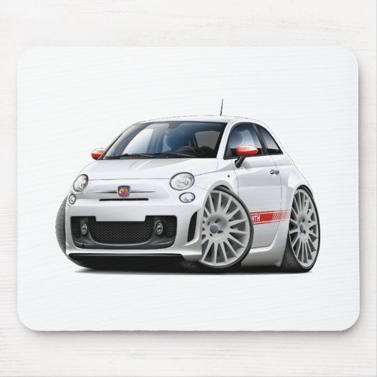 Fiat 500 Abarth White Car Muismat (Voorkant)