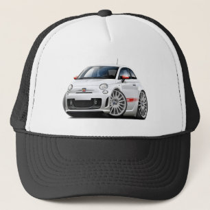 Fiat 500 Abarth White Car Trucker Pet