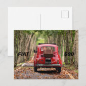 Fiat 500-auto briefkaart (Voorkant / Achterkant)