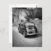 FIAT 500-auto in zwart-wit Briefkaart (Voorkant / Achterkant)