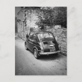 FIAT 500-auto in zwart-wit Briefkaart (Voorkant)