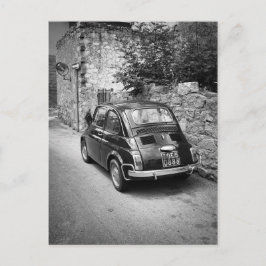 FIAT 500-auto in zwart-wit Briefkaart