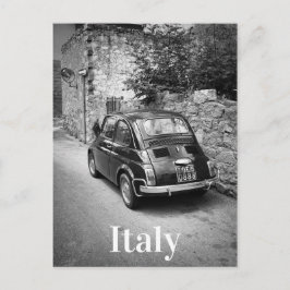 FIAT 500 auto in zwart-wit Briefkaart