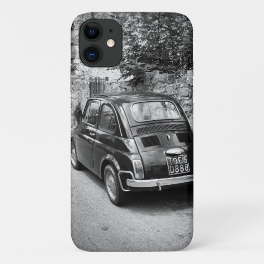 FIAT 500-auto in zwart-wit Case-Mate iPhone Case (Achterkant)
