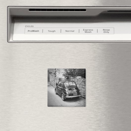 FIAT 500-auto in zwart-wit Magneet (Insitu (Vaatwasser))