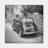 FIAT 500-auto in zwart-wit Magneet (Voorkant)