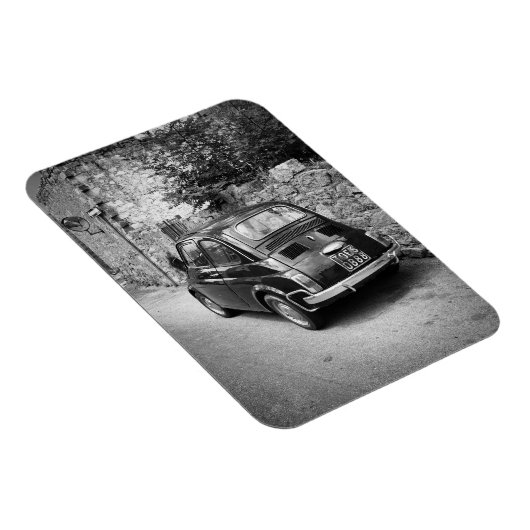 FIAT 500-auto in zwart-wit Magneet (Rechterzijde)