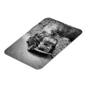 FIAT 500-auto in zwart-wit Magneet (Linkerzijde)