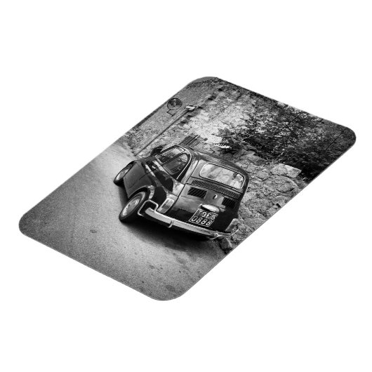 FIAT 500-auto in zwart-wit Magneet (Linkerzijde)
