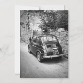 FIAT 500-auto in zwart-wit Magnetische Uitnodiging (Voorkant)