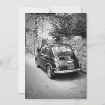 FIAT 500-auto in zwart-wit