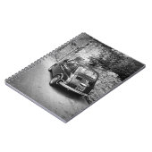 FIAT 500-auto in zwart-wit Notitieboek (Linkerzijde)