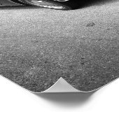 FIAT 500-auto in zwart-wit Poster (Hoek)