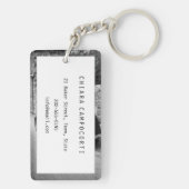 FIAT 500-auto in zwart-wit Sleutelhanger (achterkant)